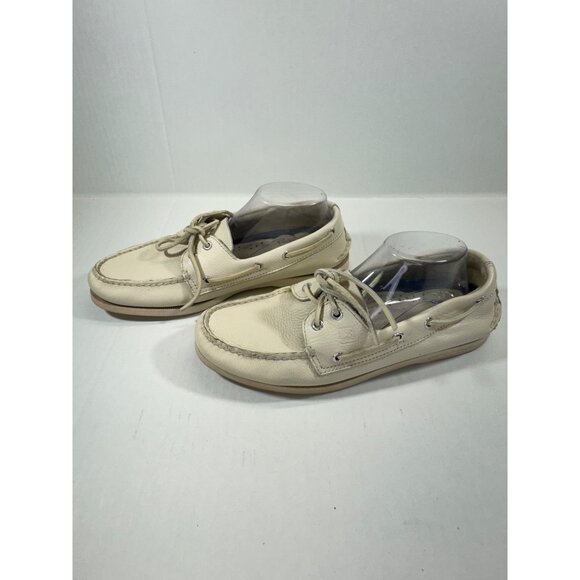 Sperry men's Shoes10M top sider beige leather boat shoes Authentic Original 2-ey - Picture 9 of 16